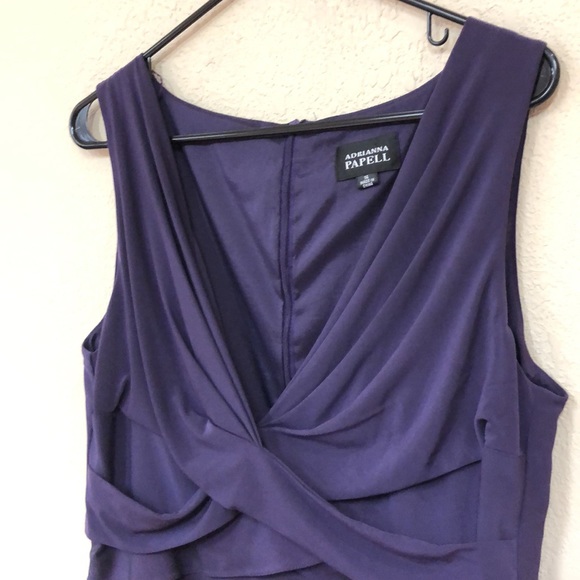 Adrianna Pappell Purple Tiered Flutter Cocktail Dress size 14 - Picture 7 of 12